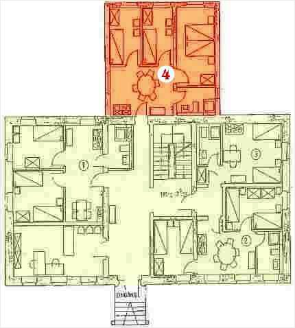 Grundriss Familienlandheim Erdgeschoss Apartment 4